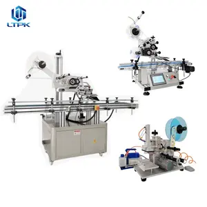 automatic high speed print flat bottle box double sides labeling applicator machine table top