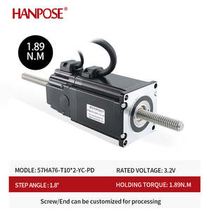 HANPOSEスクリューモーター2.8A 189N.CM 57HA76-T10 * 2-YC-PD 300MM NEMA23ストレートスルー永久磁石ブレーキステッピングモーター付き - Product Image 2