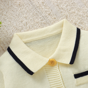 Mimixiong – Combinaison-pyjama tricotée en coton doux de qualité supérieure pour nouveau-né, col <span class=keywords><strong>polo</strong></span>, manches longues, tenue neutre - Product Image 6