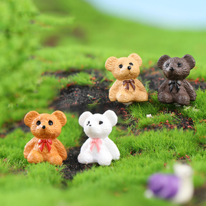 <b>Cute</b> Wearing Bow Tie Mini <b>Bear</b> Miniatures for Landscape Decorations Tiny Oso Charm Desktop Ornaments DIY Accessories - Product Image 3