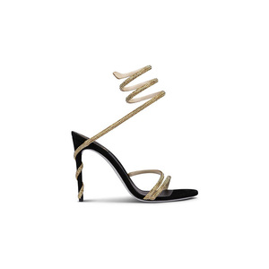 2025 Rhinestone Silver <b>White</b> Party Dress Shoes Snakelike Winding Stiletto High <b>Heels</b> Sexy Sandals for Women - Product Image 4