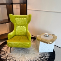 Fauteuil de détente moderne de luxe en tissu avec pieds en acier inoxydable, ergonomique, pour salon, bureau, hôtel et chambre à coucher