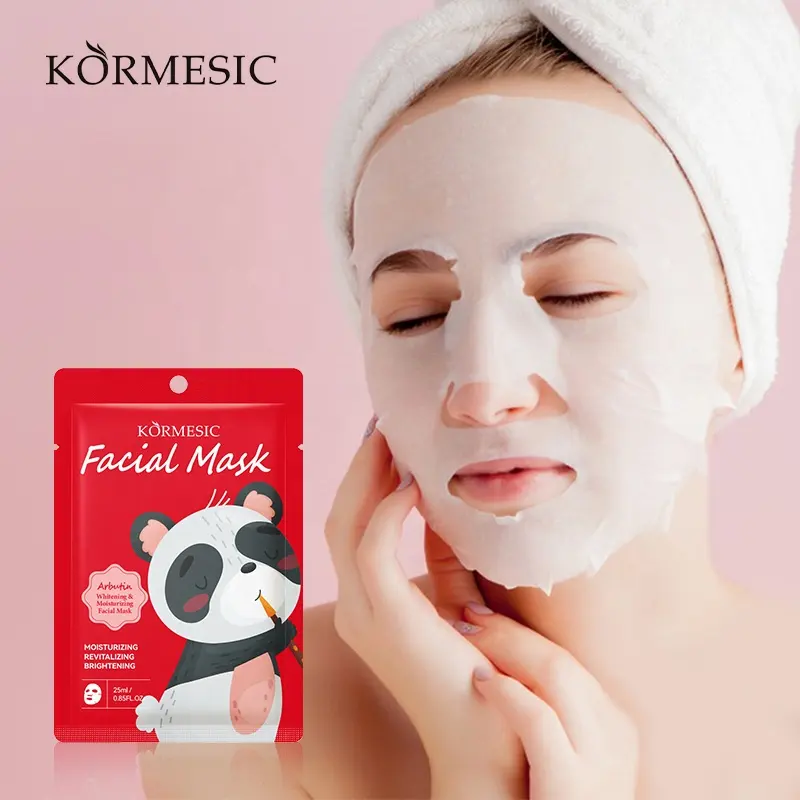KORMESIC Wholesale Korean Beauty arbutin Face Mask witch hazel Lightening Skin Care Moisturizing Masque Sheet mask
