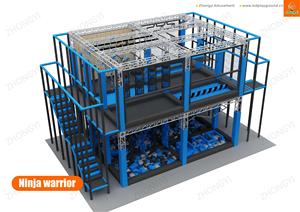 Maison de rebond commerciale <span class=keywords><strong>ninja</strong></span> guerrier équipement de parcours d'obstacles flottant pour adultes aire de jeux intérieure - Product Image 3