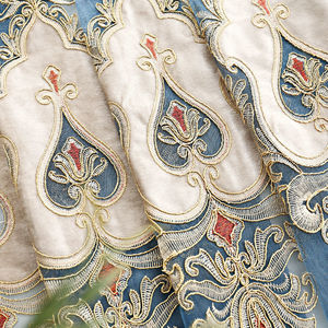 Stile europeo lusso colore <span class=keywords><strong>oro</strong></span> ciniglia ricamato tenda di alta qualità retrò Villa oscurante <span class=keywords><strong>tende</strong></span> per soggiorno - Product Image 6