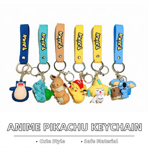 Llavero de Pikachu 3D de goma ecológico, duradero y adorable, con impresión digital, colgante de aleación no tóxica para coche o bolso, venta al por mayor - Product Image 2