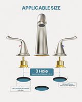 Robinet de lavabo à deux poignées en nickel brossé avec logo personnalisé et tige de levage