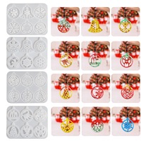 Moule en silicone Candyer pour pendentifs de Noël, motif flocon de neige rond et cloche, pour résine époxy, décoration d'arbre de Noël