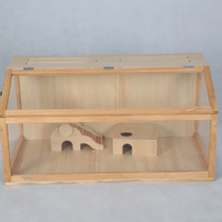 Cage d'intérieur en bois naturel pour animaux de compagnie, grand animal de compagnie fait à la main, hamster, cabane Totoro, grotte de cochon d'inde, écureuil