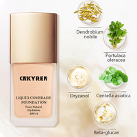 Correcteur de fond de teint liquide végétalien longue durée 24 heures avec couverture complète mat imperméable pour la peau maquillage de marque privée