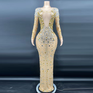 NOVANCE Y2372 Guangzhou <span class=keywords><strong>abbigliamento</strong></span> scintillante cristallo di diamante <span class=keywords><strong>abbigliamento</strong></span> femminile manica lunga cerniera fine abiti formali <span class=keywords><strong>per</strong></span> <span class=keywords><strong>matrimonio</strong></span> - Product Image 1