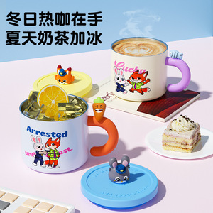 Cute Cartoon 316 Stainless Steel <b>Mug</b> <b>Insulated</b> Cup For School Office Personal Use With Lid And Handle - Product Image 1