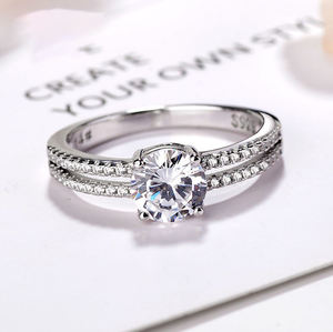 Классическое ювелирное изделие, бесплатная доставка, обручальное кольцо из стерлингового серебра 925 пробы с фианитом, обручальное кольцо - Product Image 2