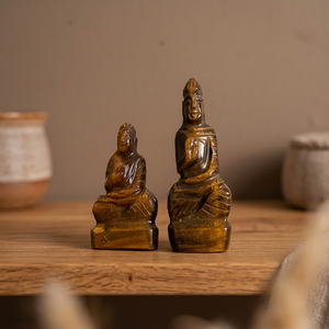 Estatuas de la Diosa de Ojo de Tigre Talladas a Mano, Figuras Budistas Pulimentadas para Decoración del Hogar, Arte Espiritual, Navidad, Año Nuevo - Product Image 5