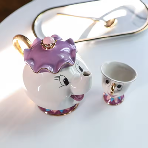 Groothandel Op Maat Gemaakte Print Geschilderde Schoonheid En Het Beest Porseleinen Set Cartoon Olifant 3d Theekop Theepot Keramische Koffiemok - Product Image 4