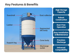 Industrielles Split-Typ Großlager 30 50 70 100 500t 2500 Tonnen 500kg 1000kg Neues Mini-Getreide-Zement-Tanksilo mit Waage - Product Image 3