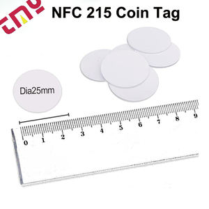 Redondeado pequeño barato programable Mini Pvc personalizado impreso blanco en blanco 215 Smart NFC Chip etiqueta adhesiva con código Qr y logotipo - Product Image 2