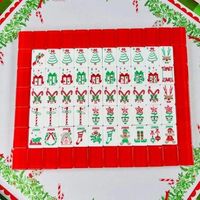 Ubin Mahjong Akrilik Mewah Warna Pink Grosir, Ubin Mahjong Natal, Ubin Mahjong Amerika untuk Liburan Terukir dengan 160 Ubin