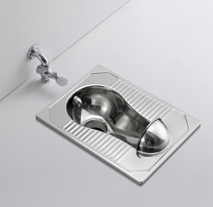 Nhà tù, nhà vệ sinh ngồi xổm bằng thép không gỉ với vách ngăn nước xung quanh - Product Image 2