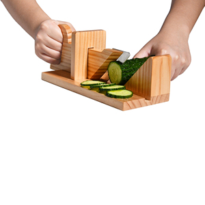 Coupe-saucisse Premium saucisse salami guillotine Design en bois rustique lame tranchante en acier inoxydable pour trancher le chorizo - Product Image 2