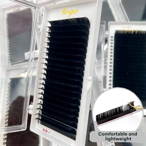 Extensions de cils individuelles en velours cachemire, fibre PBT coréenne, 17 mm, faites à la main, fournitures pour extensions de cils, plateau de cils noir mat, extensions de volume - Product Image 4