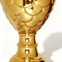 Trophée en métal personnalisé en gros, coupe de champion finition or, deux poignées, base à motif échelle, trophée souvenir pour vainqueur d'événement