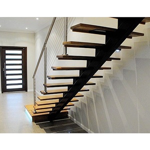 Cầu Thang Gỗ Thiết Kế Hiện Đại VIKO Thép Nhẹ Mono Stringer Với Cầu Thang Lan Can Kính - Product Image 2