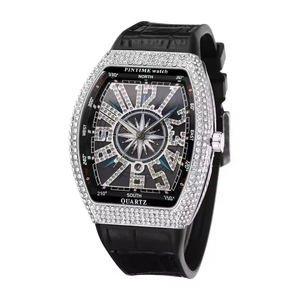 <span class=keywords><strong>Reloj</strong></span> de Pulsera de Cuarzo Vintage de Lujo para Hombre, Ecológico, con Correa de Cuero de 20 mm, Caja de Aleación de 42 mm, 10 mm, Estilo Náutico, con Diamantes, Retro - Product Image 1