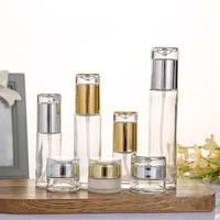 Contenedor de vidrio para el cuidado de la piel, botellas de loción de lujo, 30, 40, 50, 60, 80, 100, 120 ml, 20, 30, 50g, juegos de frascos de crema