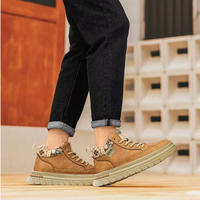 Bottes Martin rétro pour hommes, design OEM d'usine, tige en PU artificiel, rehaussantes, montantes, polyvalentes, décontractées, pour le travail