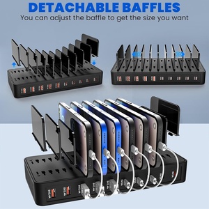 Stazione di Ricarica USB da Tavolo con 10 Porte, Dock di Ricarica Rapida, Protezione Antistatica, Caricatore per Cellulari per Aree di Ricarica Pubbliche - Product Image 2