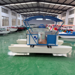 Bateau à ponton en plastique, électrique, <span class=keywords><strong>4</strong></span> <span class=keywords><strong>personnes</strong></span>, famille, plein air, parc aquatique, location, rivière, lac, hôtel, <span class=keywords><strong>voyage</strong></span>, sécurité, bateau de loisirs - Product Image 5