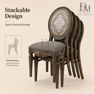 Chaise de mariage rembourrée à dossier ovale en PP imitation bois pour banquets d'hôtel et vente en gros - Product Image 5