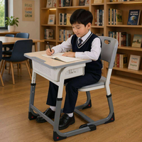 Bureau d'étudiant ergonomique réglable en hauteur, table et chaise individuelles pour enfants, mobilier scolaire