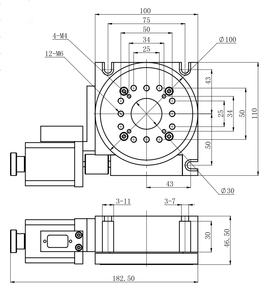 Plataforma Giratoria Motorizada LDTDH-200WS de 200 mm, Carga de 80 kg, Apertura <span class=keywords><strong>Central</strong></span> de 60 mm, Metal, Relación de Transmisión 180:1, 220 V para Óptica - Product Image 2