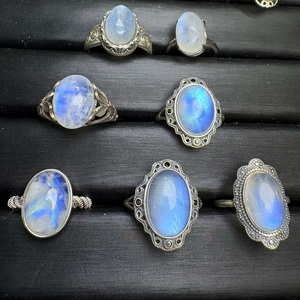 Оптовая продажа: роскошное кольцо ручной работы из серебра 925 пробы с натуральным лунным камнем для исцеляющих украшений, женский свадебный подарок - Product Image 3