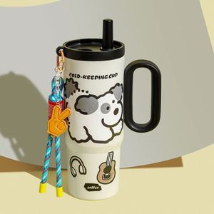Travel Car <b>Macaron</b> Handle Mug 24oz 720ml Double Wall Insulated Tumbler Lid Straw Anti-Slip Custom ODM OEM - Product Image 5