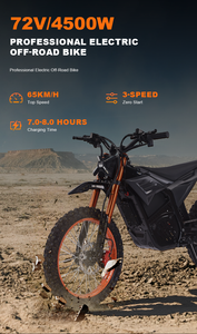 Moto tout-terrain sans balais 4000W, pneus 17/14 pouces, VTT électrique 72V, 61-80km/h, haute performance, pour adultes, aventure, haute vitesse - Product Image 2