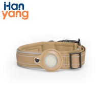 Collier pour chien et chat Hanyang OEM personnalisé, en nylon réfléchissant, réglable, avec GPS, robuste, pour l'entraînement, compatible Airtag, avec boucle