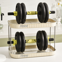 Étagère de rangement de cuisine en plastique à 2 niveaux personnalisable avec support réglable en hauteur pour utilisation sur comptoir ou micro-ondes