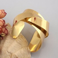 Hansidon pulseiras abertas, braceletes de liga com pingente de cuff, acessórios de mulher, declaração exclusiva, joias para festas
