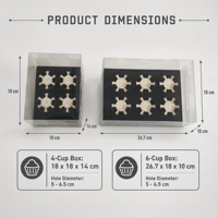Boîte à cupcakes personnalisée écologique en carton perforé avec couvercle transparent et insert, idéale pour les boulangeries, cafés et événements