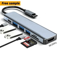 2025 Produk Terlaris 5Gbps USB-C Splitter USB 3.0 SD TF 3.0 dan Port PD HUB Adapter Multi Fungsi 7 in 1 Type C Docking Station