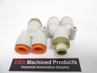 Barang Baru 2 Buah Fitting Pneumatik Y Kq2u13-35s, 1/4" Npt, 1/2" Tubing Baru, Asli, Tersedia, dengan Garansi Satu Tahun.
