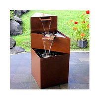 Table à eau ronde en acier Corten Paysage Fontaine à eau en acier rouillé Caractéristique de l'eau Ornement de jardin