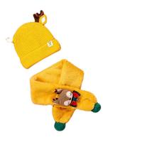 Conjunto de 3 piezas personalizado al por mayor, gorro tejido largo de algodón, gorro, bufanda Jacquard con estampado, guantes para niños y bebés, invierno cálido, Navidad
