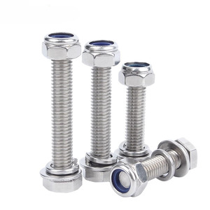 Lớp 6.8 M3-M20 hình lục giác đầu bu lông 304 thép không gỉ đồng bằng kết thúc với hạt và máy giặt - Product Image 2