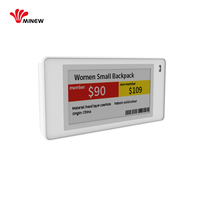 Minew Label pintar ritel 2.13 inci, sistem Digital ESL tampilan tinta kuning baru 5.0 Bluetooth 4 warna ePaper Label harga