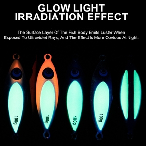 Esca Metallica Luminosa a Lenta Affondamento per Pesca, 80g 100g JIG-130, per Pesca in Acqua Salata e Offshore, Tonno, Snapper, Servizio OEM - Product Image 5