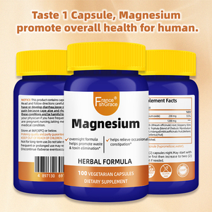 Fabricante de Suplementos de Magnesio al por Mayor, Vitaminas Sin Gluten, Salud Digestiva, 100 Cápsulas Vegetarianas de Magnesio - Product Image 4